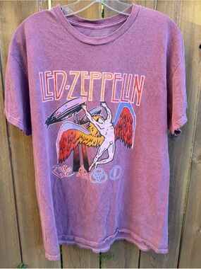 Led Zeppelin Graphic Band Tee - Faded Purple size Large